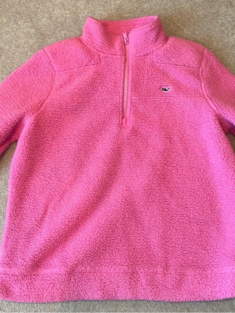 Vineyard Vines Pink Sherpa Quarter Zip Fleece Pullover Cozy Size M